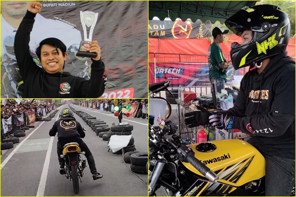 Tidak Hanya Jadi Bintang Tamu, Agus Kotak Juga Catatkan Namanya Di Podium Kelas Breket 9 Detik Racing Work Drag Bike