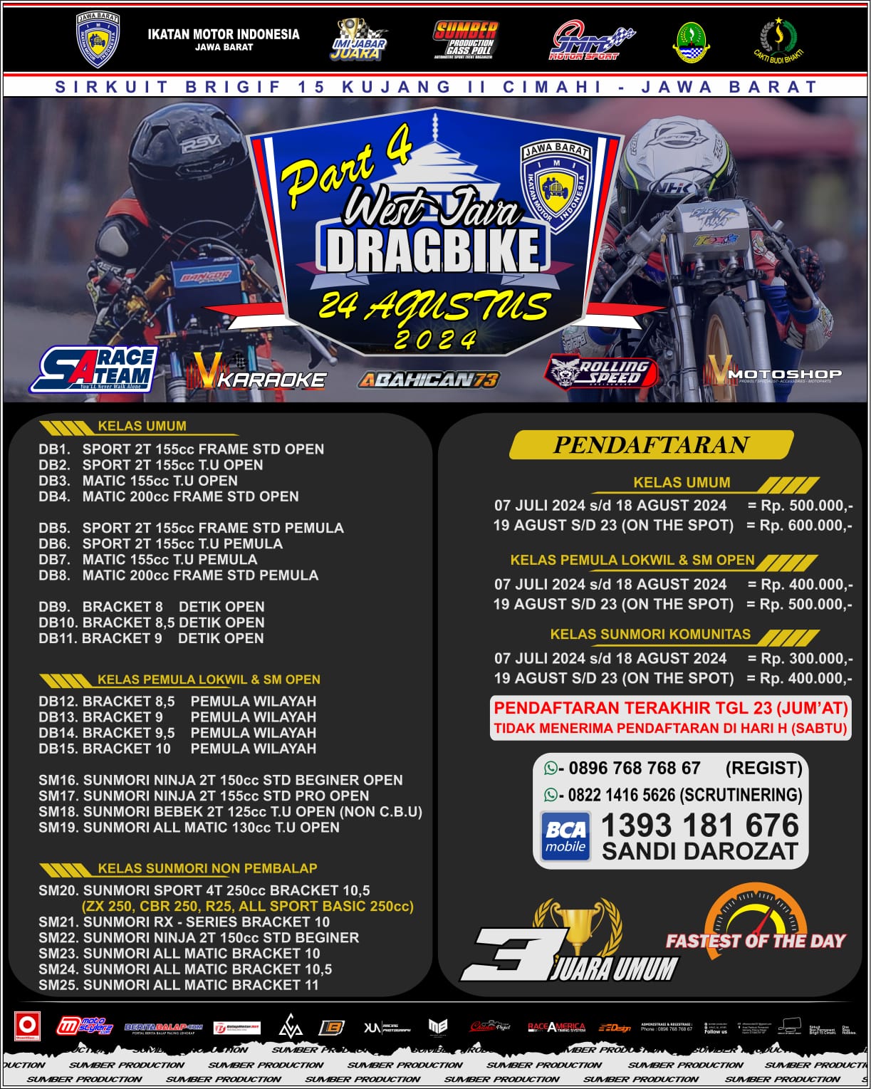 West Java Dragbike 2024 Part 4 Cimahi Akan Kembali Hadirkan 3 Kategori ...