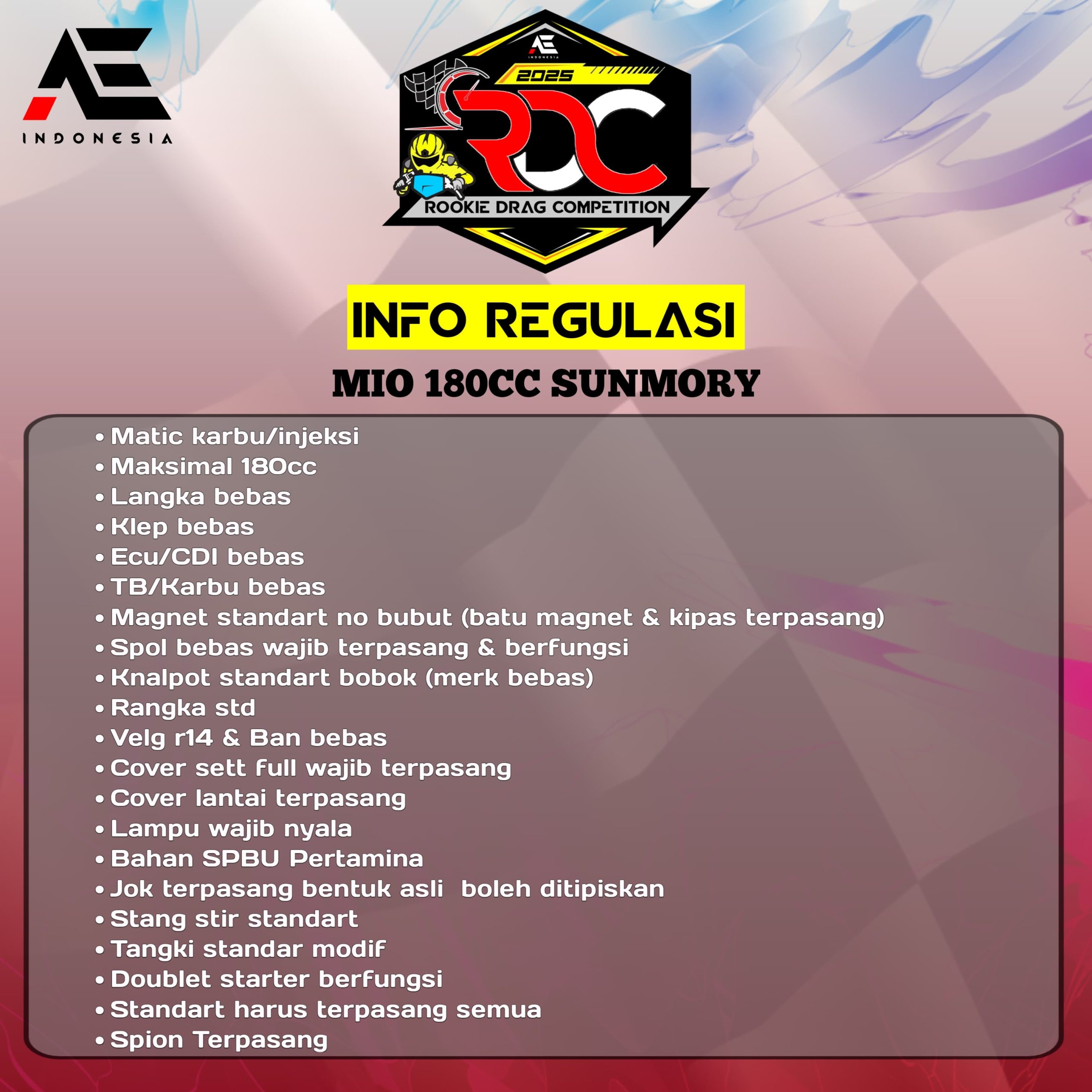 Regulasi Mio 180 cc Sunmory